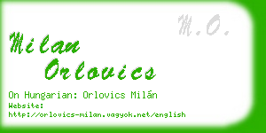 milan orlovics business card