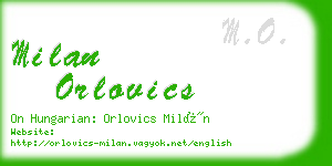 milan orlovics business card